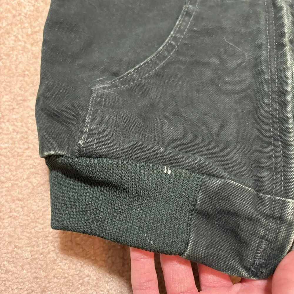 Vtg Carhartt Jacket Boys‎ Small 6/7 Spruce Green Canvas Hooded Active YYJ169 SPC